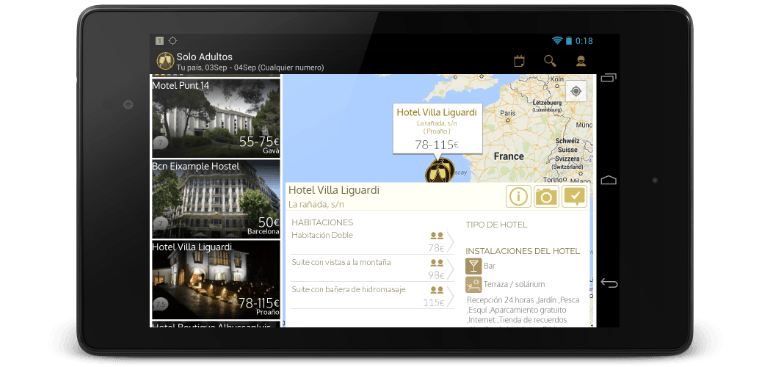Vista de una Tablet