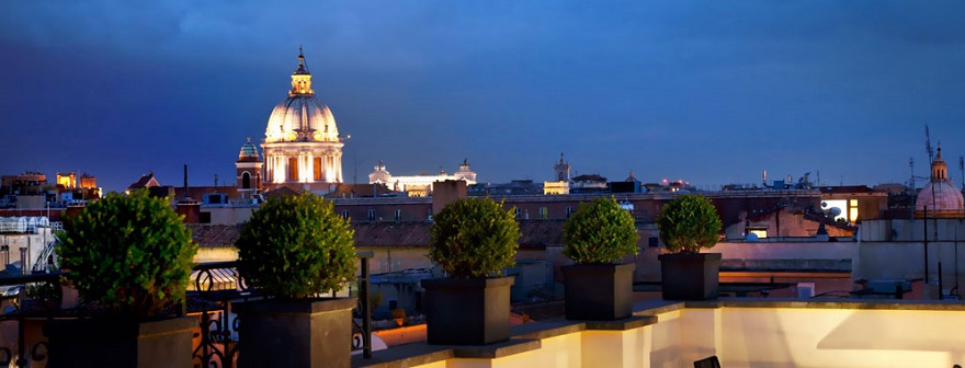 Hotel con vistas sobre la ciudad de Roma