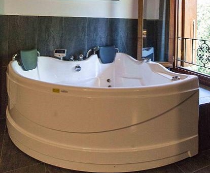 Foto de la bañera de hidromasaje de la Habitación con cama grande