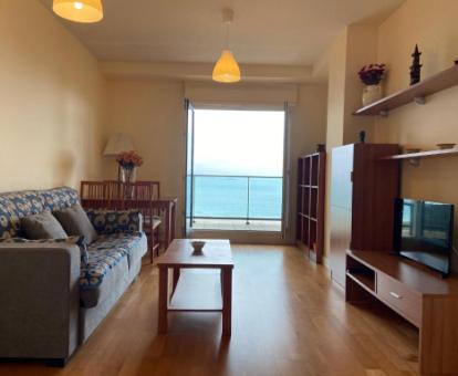 Foto de la sala de estar con vistas al mar de uno de los apartamentos.