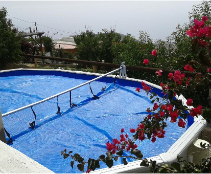 Piscina exterior con hermosa vista hacia el pueblo de Fasnia, Casa Pancho