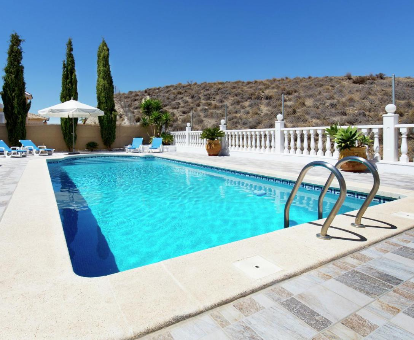 Piscina exterior ubicada en la terraza del chalet Spacious Holiday Home in Mazarron with Swimming Pool en Mazarrón