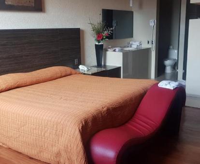 Foto de una de las habitaciones de este hotel solo para adultos.