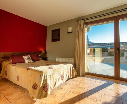 Habitación con terraza y fabulosas vistas de este hotel rural.