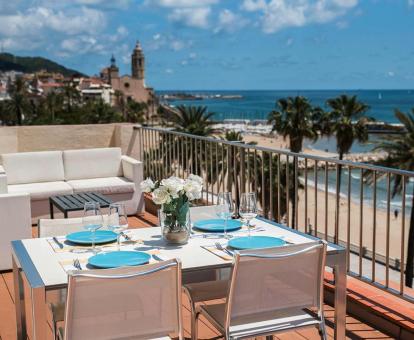 Foto de las instalaciones de este apartamento con vistas al mar.